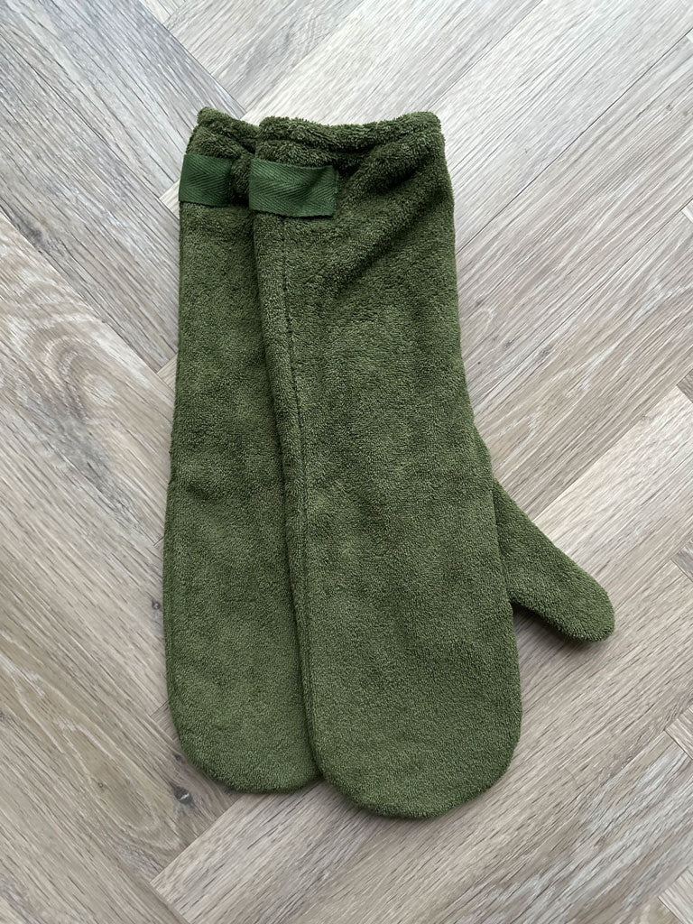 Dog Drying Mitts - Olive